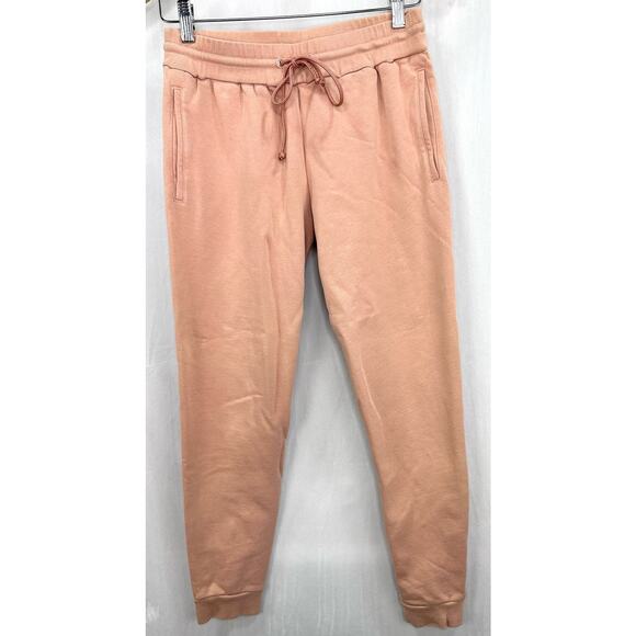 Theory Relaxed Cotton Jogger Sweatpants in Blush Pink Size Small - Picture 2 of 6